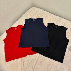 Bundle of 3 Tank Tops - Red, Navy, and Black